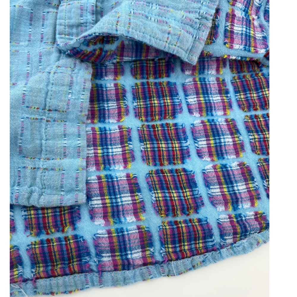 Carbon2Cobalt Button Down Shirt Mens L Blue Textured Double Cloth RN125641 - Picture 6 of 9